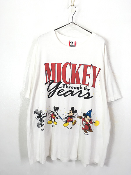 古着 90s USA製 Disney Mickey Through The Years 歴代 ミッキー 両面