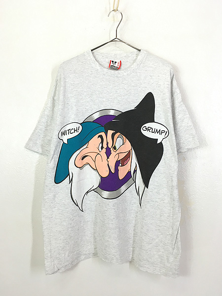 古着 90s USA製 Disney 白雪姫 Witch × Grumpy ヴィランズ Tシャツ XL