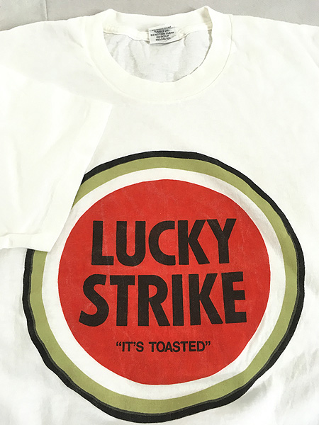 古着 80s USA製 LUCKY STRIKE ラッキー ストライク タバコ BIG ロゴ T 