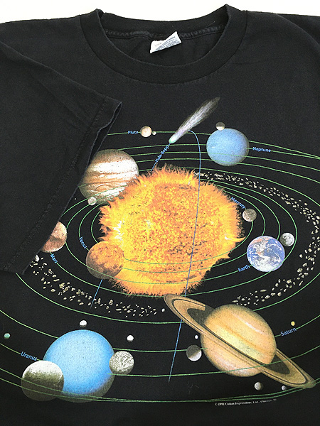 古着 90s USA製 宇宙 惑星 太陽 グラフィック アート Tシャツ XXL 古着