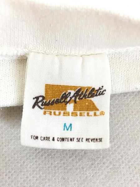 古着 80s USA製 Russell ナンバリング フットボール Tシャツ M 古着