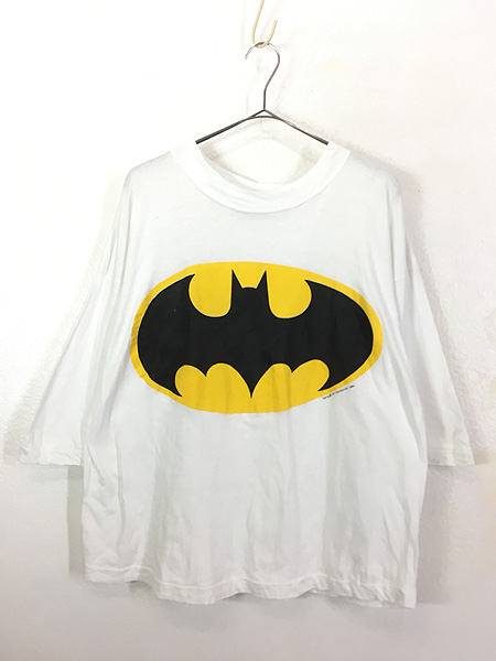 古着 90s BATMAN バットマン マーク キャラクター Tシャツ 白 M位 古着