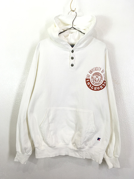 古着 90s USA製 Russell 「Texas Longhorns」 ハーフボタン カレッジ ...