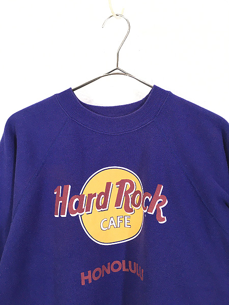 古着 80s USA製 Hard Rock Cafe 「HONOLULU」 BIG ロゴ ハードロック スウェット トレーナー 紫 XL  古着【10off】 - 古着 通販 ヴィンテージ　古着屋 Dracaena ドラセナ