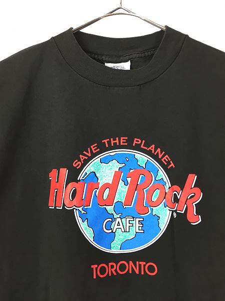 古着 90s USA製 Hard Rock Cafe 「TORONTO」 地球 ハードロック T