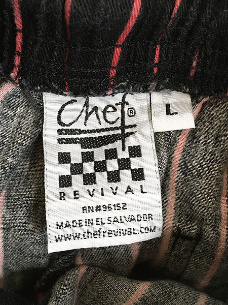 古着 90s Chef REVIVAL ストライプ 4ポケット イージー シェフ パンツ