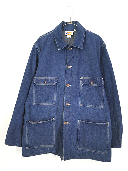 古着 80s USA製 Dickies 濃紺 デニム ワーク カバーオール ジャケット