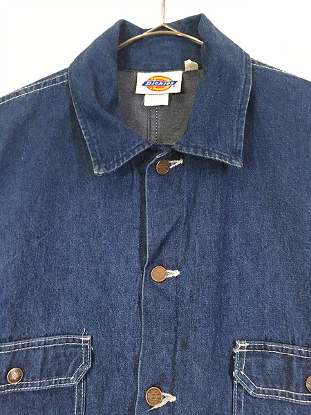 古着 80s USA製 Dickies 濃紺 デニム ワーク カバーオール ジャケット