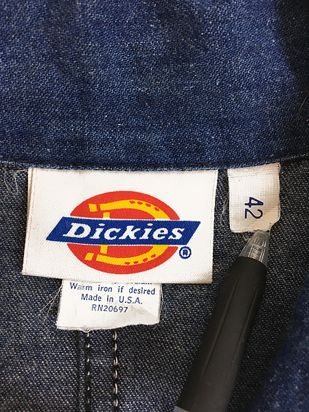 古着 80s USA製 Dickies 濃紺 デニム ワーク カバーオール ジャケット 