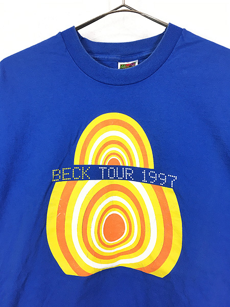 [2] 古着 90s BECK TOUR 1997 サークル グラフィック アート ミュージシャン ツアー Tシャツ L 古着