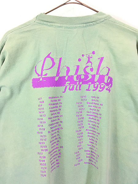 古着 90s USA製 PHiSH フィッシュ ツアー ジャム ロック バンド Ｔ