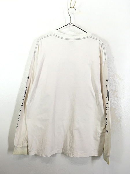 古着 90s USA製 Stussy 白タグ 「DEE LUXE」 ロゴ 長袖 Tシャツ ロンT