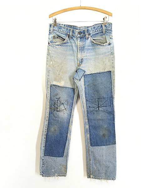 古着 80s Levi's 517 Wニー パッチワーク カスタム デニム ブーツ