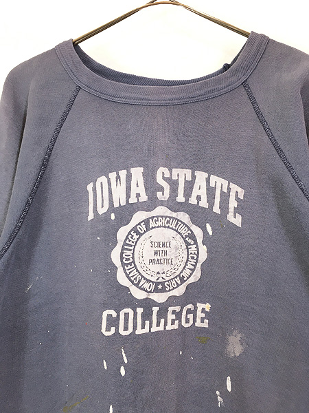 古着 60s 「IOWA STATE COLLEGE」 カレッジ 3段 アーチ フロッキー