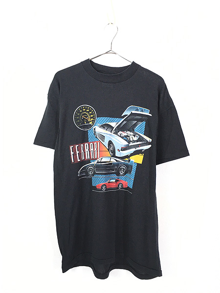 古着 90s USA製 FERRARI フェラーリ カー グラフィック Tシャツ L 美品