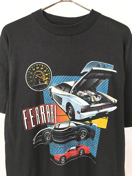 古着 90s USA製 FERRARI フェラーリ カー グラフィック Tシャツ L 美品