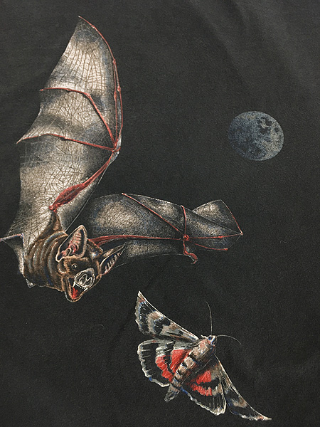 ビンテージ 90s 蝙蝠 コウモリ 蝶々 イラスト アニマル Tシャツ