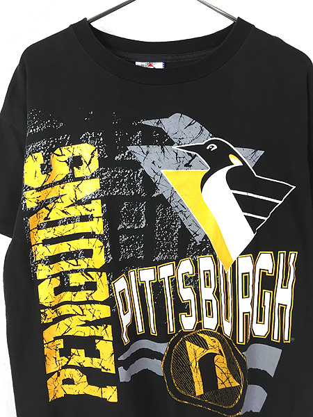 古着 90s USA製 NHL Pittsburgh Penguins ペンギンズ アイスホッケー Tシャツ 黒 M 古着【10off】 - 古着  通販 ヴィンテージ　古着屋 Dracaena ドラセナ