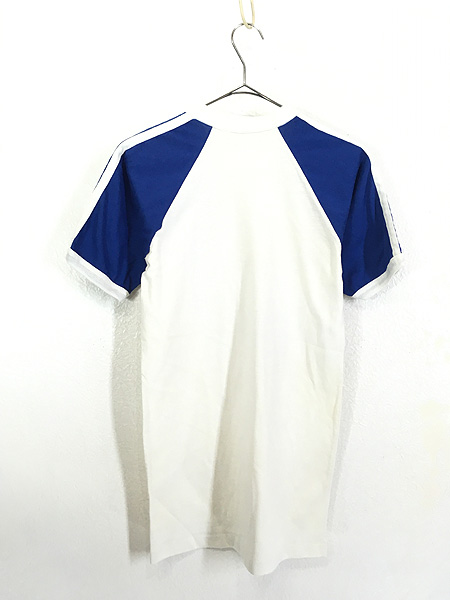 古着 80s USA製 adidas トレフォイル 3ライン 2トーン リンガー T 