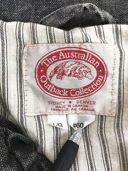 古着 80s The Australian Outback Collection ヨーク 本革 レザー ブラック ダック コート ロング丈 L 古着 - 古着 通販 ヴィンテージ 古着屋 Dracaena