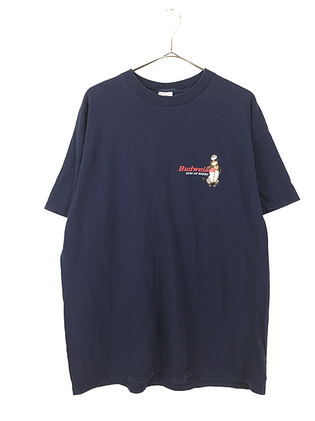 古着 90s Budweiser バドワイザー カワウソ ビール 企業 Tシャツ L