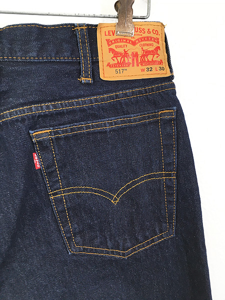 古着 Levi's 517 濃紺 デニム ブーツカット パンツ ジーンズ W32 L30