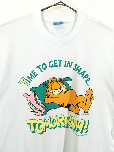 古着 80s USA製 Garfield ガーフィールド 「TIME TO GET IN SHAPE