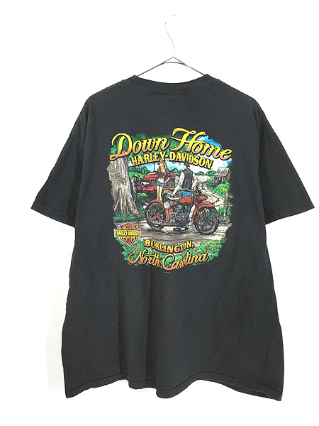 古着 HARLEY DAVIDSON BIG ピエロ 道化師 美女 両面 プリント Tシャツ