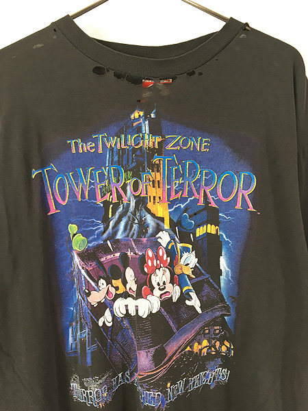 古着 90s USA製 Disney Mickey 「TOWER OF TERROR」 アトラクション