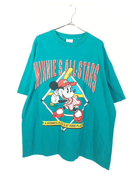 古着 90s USA製 Disney ミニー MINNIE'S ALL・STARS 野球 BIG プリント