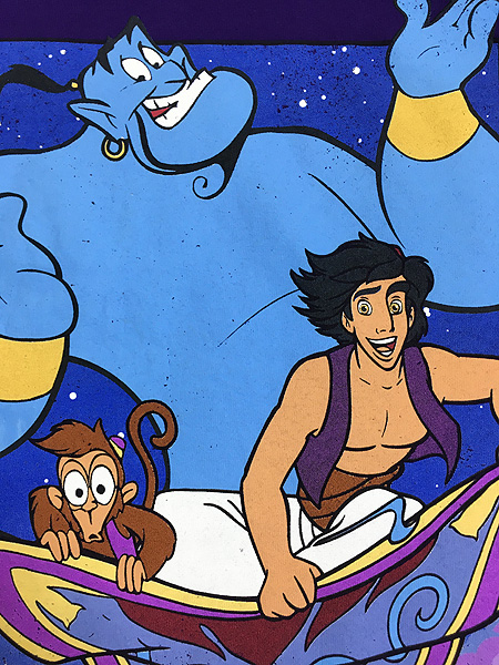 古着 Disney Aladdin アラジン ジーニー 魔法の絨毯 BIG プリント T