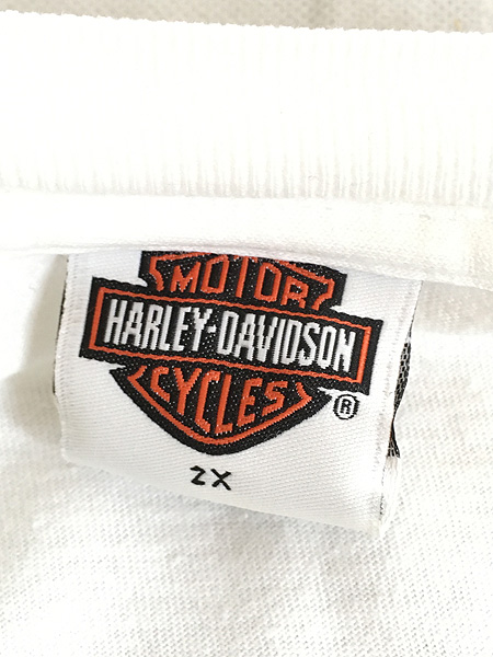 古着 00s USA製 HARLEY DAVIDSON イーグル ファイヤー パターン 長袖 T