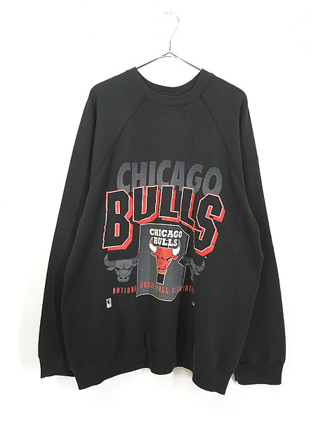 古着 90s USA製 JOSTENS NBA CHICAGO BULLS スウェット トレーナー 黒 