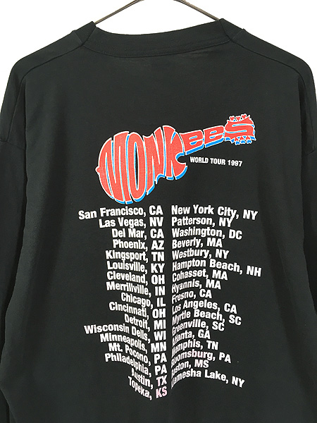 古着 90s USA製 MONKEES ツアー ロック バンド 長袖 Tシャツ ロンT XL 古着 - 古着 通販 ヴィンテージ　古着屋  Dracaena ドラセナ