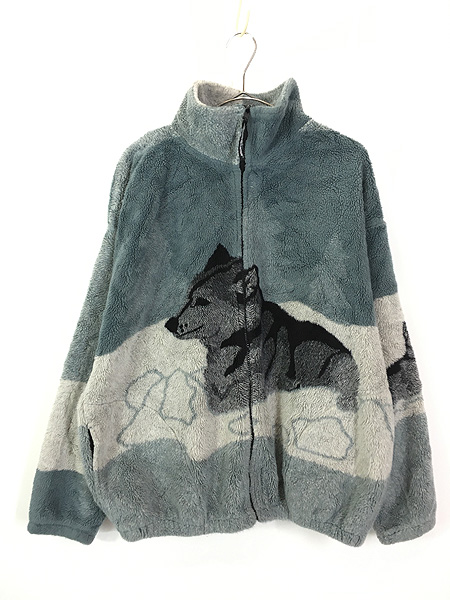 【 patagonia 】美品 90s 総柄 ハーフジップ フリース USA製