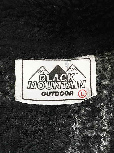 古着 90s Canada製 BLACK MOUNTAIN オオカミ ウルフ 総柄 フリース