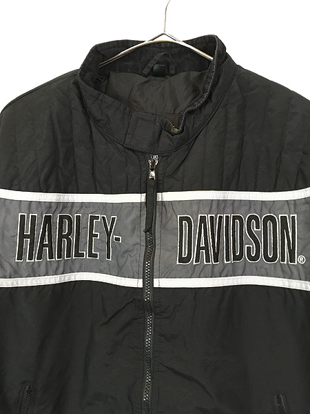 古着 USA製 HARLEY DAVIDSON ロゴ 刺しゅう ナイロン レーシング