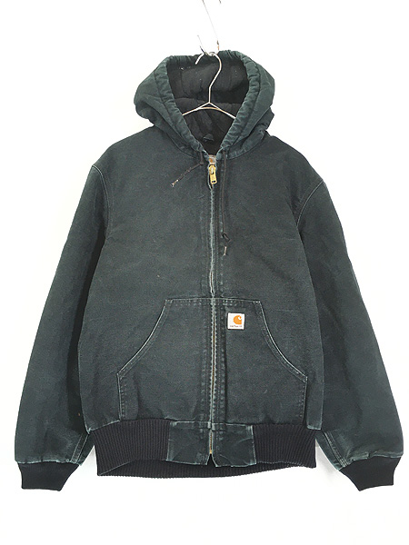 古着 90s Carhartt ブラック ダック パデット アクティブ パーカー