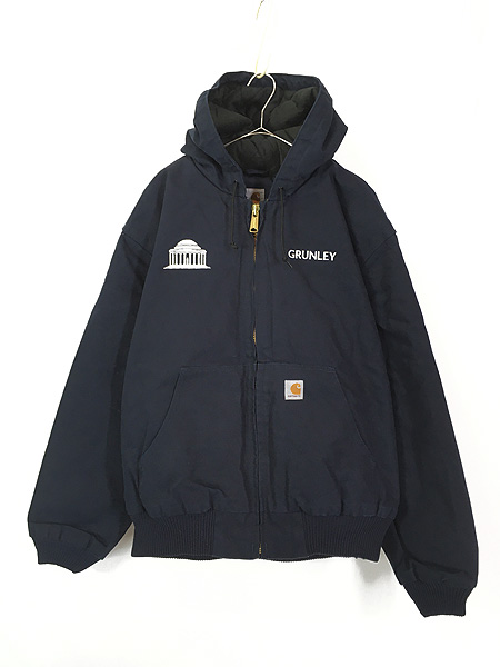 古着 Carhartt ネイビー ダック パデット アクティブ パーカー