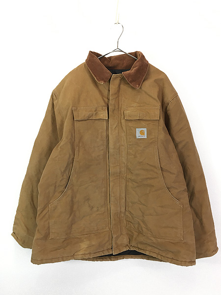 古着 90s Carhartt ブラウン ダック パデット トラディショナル コート XL位 古着【10off】 - 古着 通販 ヴィンテージ　古着屋  Dracaena ドラセナ