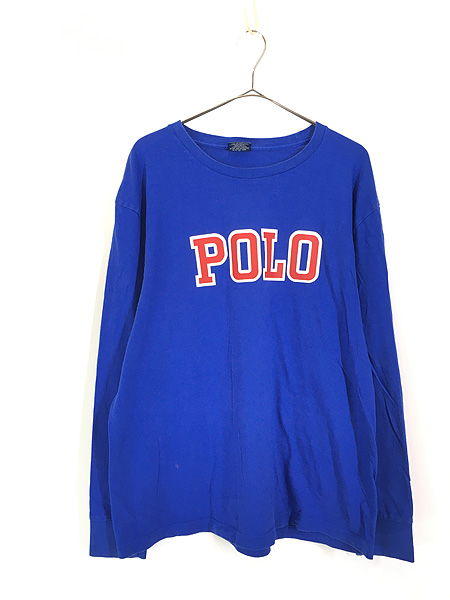 古着 90s Polo Ralph Lauren BIG ロゴ 長袖 Tシャツ ロンT L 古着