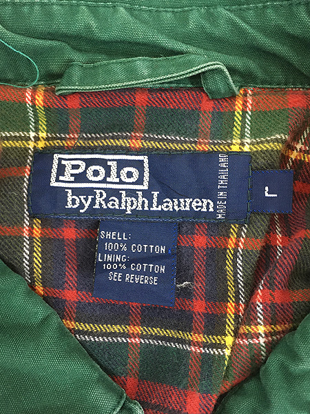 古着 90s Polo Ralph Lauren 裏地 チェック コットン スウィングトップ 