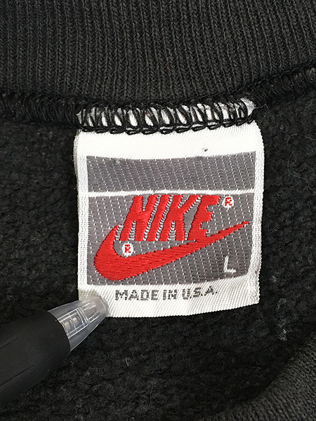 90s NIKE 銀タグ スウェットトレーナー デカロゴ  USA製 カーキ