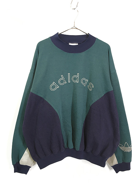 古着 90s adidas BIG トレフォイル クレイジー モックネック