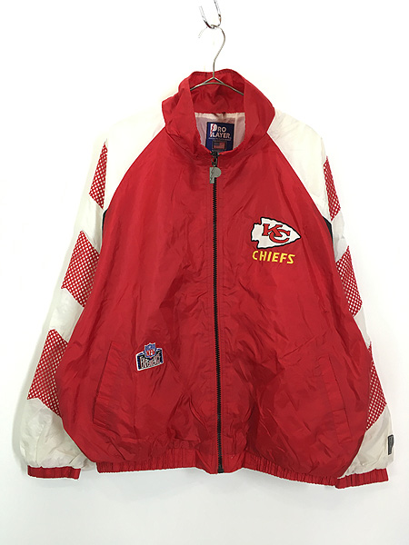 古着 90s NFL Kansas City Chiefs チーフス エナメル パッチ メッシュ ナイロン ジャケット XL 古着 - 古着 通販  ヴィンテージ　古着屋 Dracaena ドラセナ
