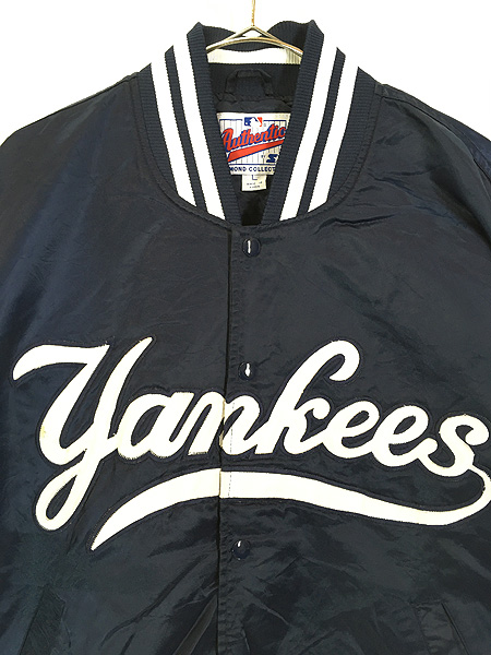 古着 90s MLB NY Yankees ヤンキース 光沢 サテン スタジャン