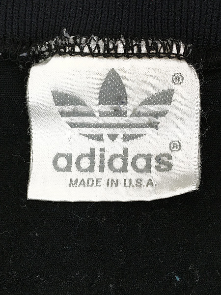 古着 80s USA製 adidas 「RUN DMC モデル」 光沢 ジャージ トップ