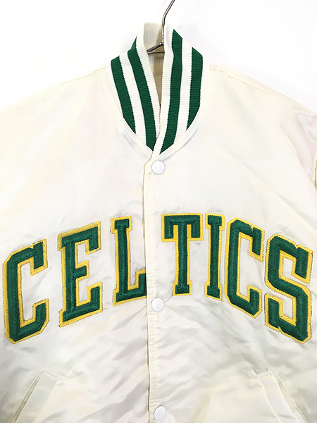 古着 80s USA製 NBA Boston Celtics セルティックス 光沢 ナイロン 