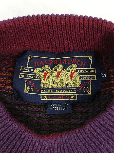 古着 80s USA製 CHAPS Ralph Lauren カラフル ランダム チェック