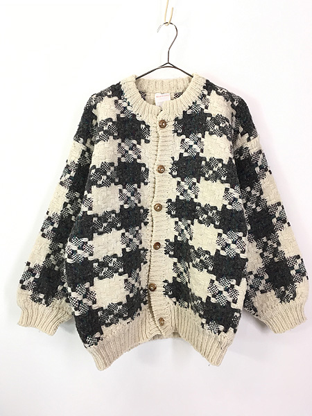 古着 90s エクアドル製 INDIAN WEAVINGS パッチワーク チェック ヘビー